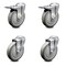 Service Caster 5 Inch Gray Polyurethane Swivel Bolt Hole Caster Set with 2 Total Lock Brake SCC-BHTTL20S514-PPUB-2-S-2 - alternate 1